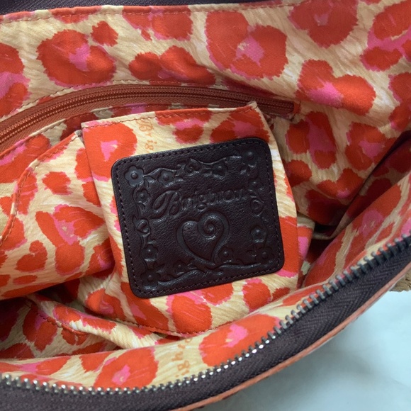 Woven Straw and Orange Patent Leather Brighton Bag - Picture 8 of 10